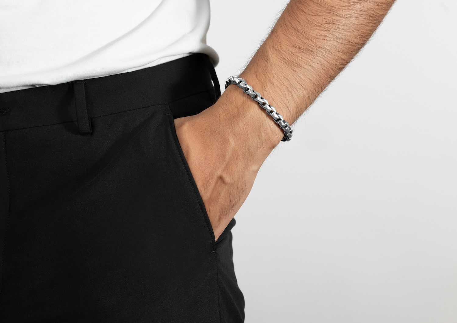 Multi Faceted Box Link Bracelet For Men By Orionz Jewels