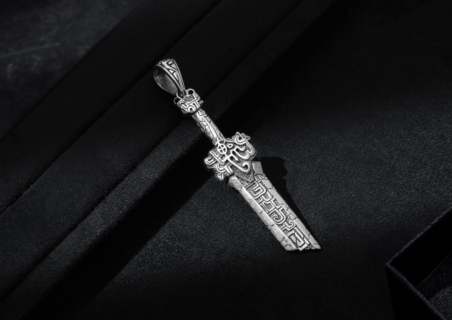 Narsil Sword Oxidised Pendant For Men In Silver By Orionz Jewels
