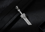 Narsil Sword Oxidised Pendant For Men In Silver By Orionz Jewels