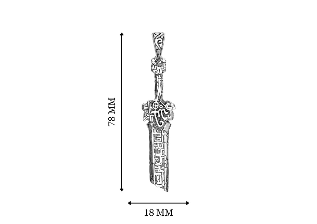 Narsil Sword Oxidised Pendant For Men In Silver By Orionz Jewels