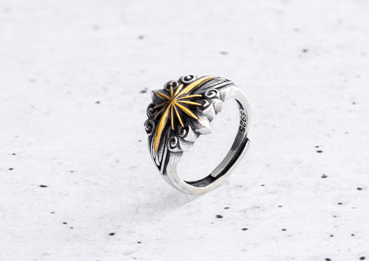North Star Mens Oxidised Silver Ring By Orionz Jewels