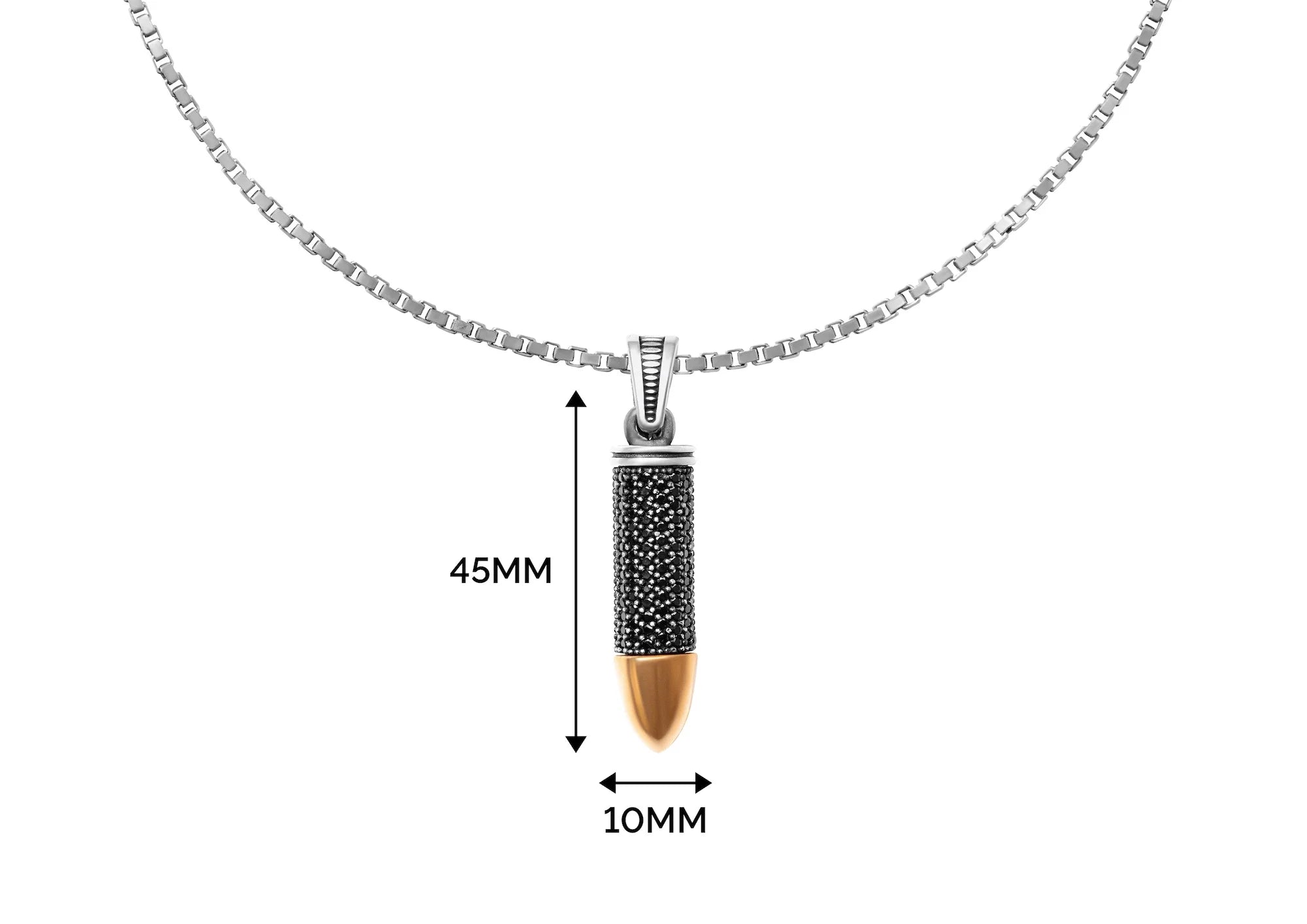 Obsidian Bullet Pendant For Men By Orionz Jewels