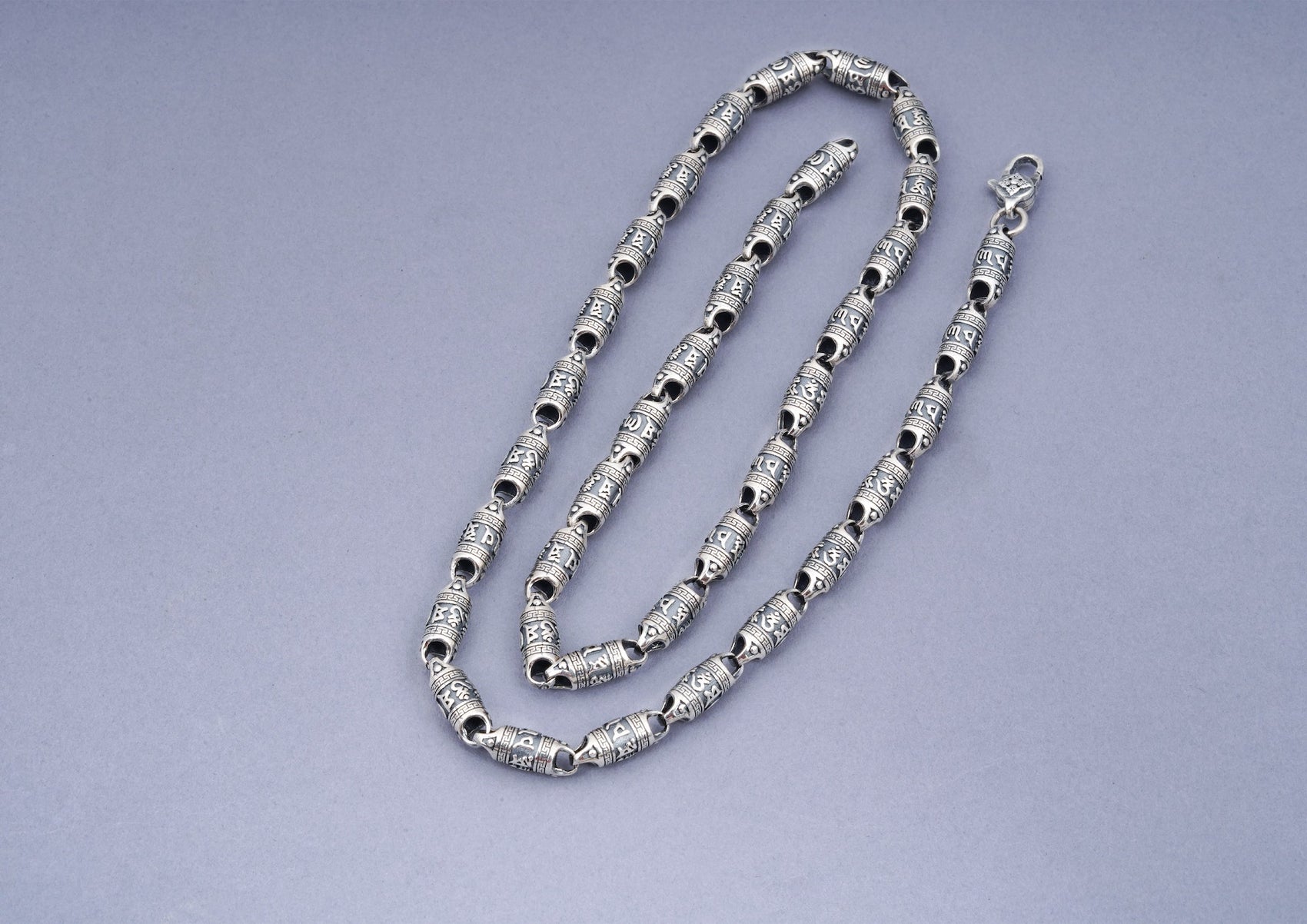Om Mani Barrel Link Chain For Men By Orionz Jewels