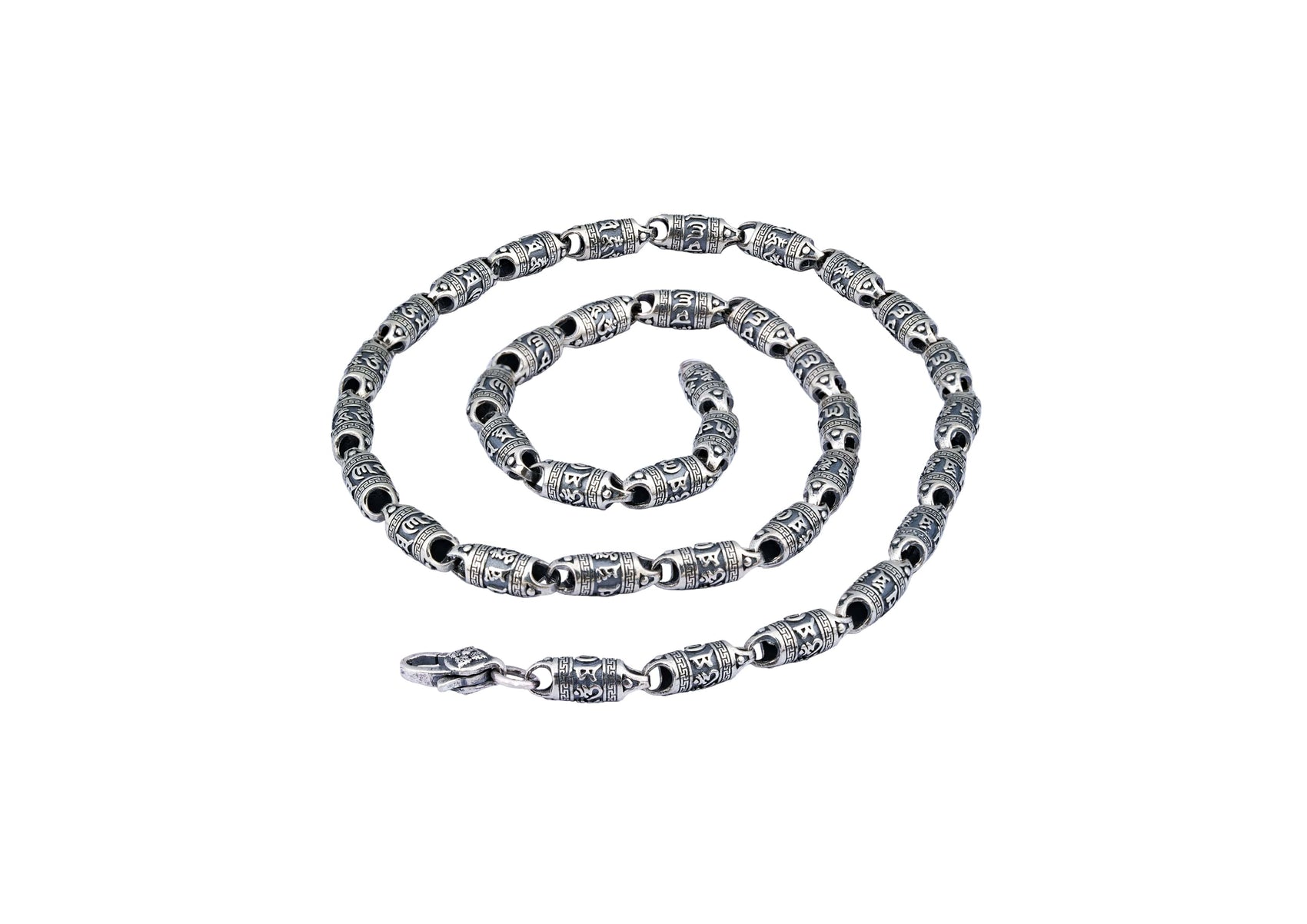 Om Mani Barrel Link Chain For Men By Orionz Jewels