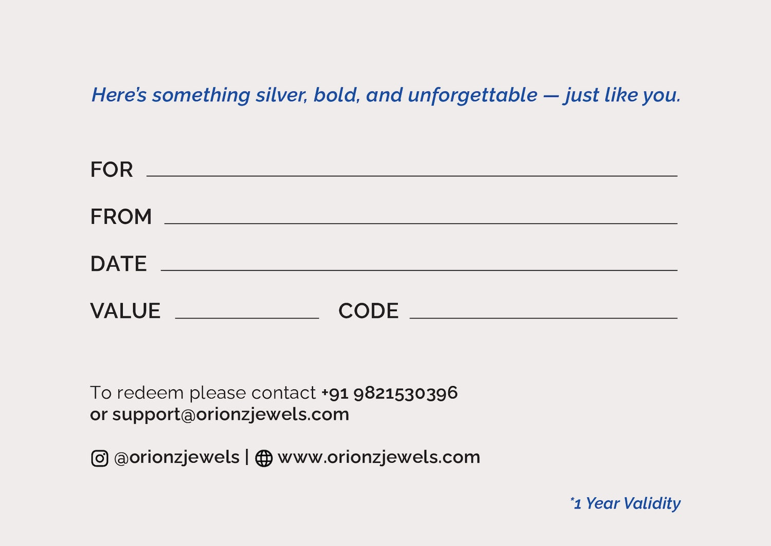 Orionz Gift Card