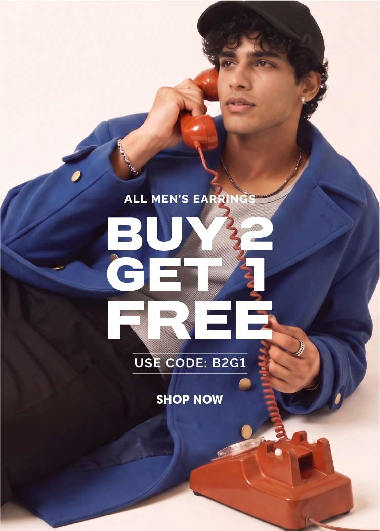 Orionz Buy 2 Get 1 Free Offer on Men's Earrings