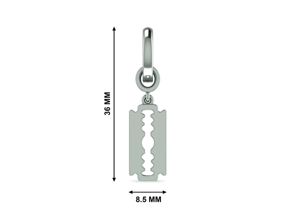 Razor Blade Drop Earring For Men By Orionz Jewels
