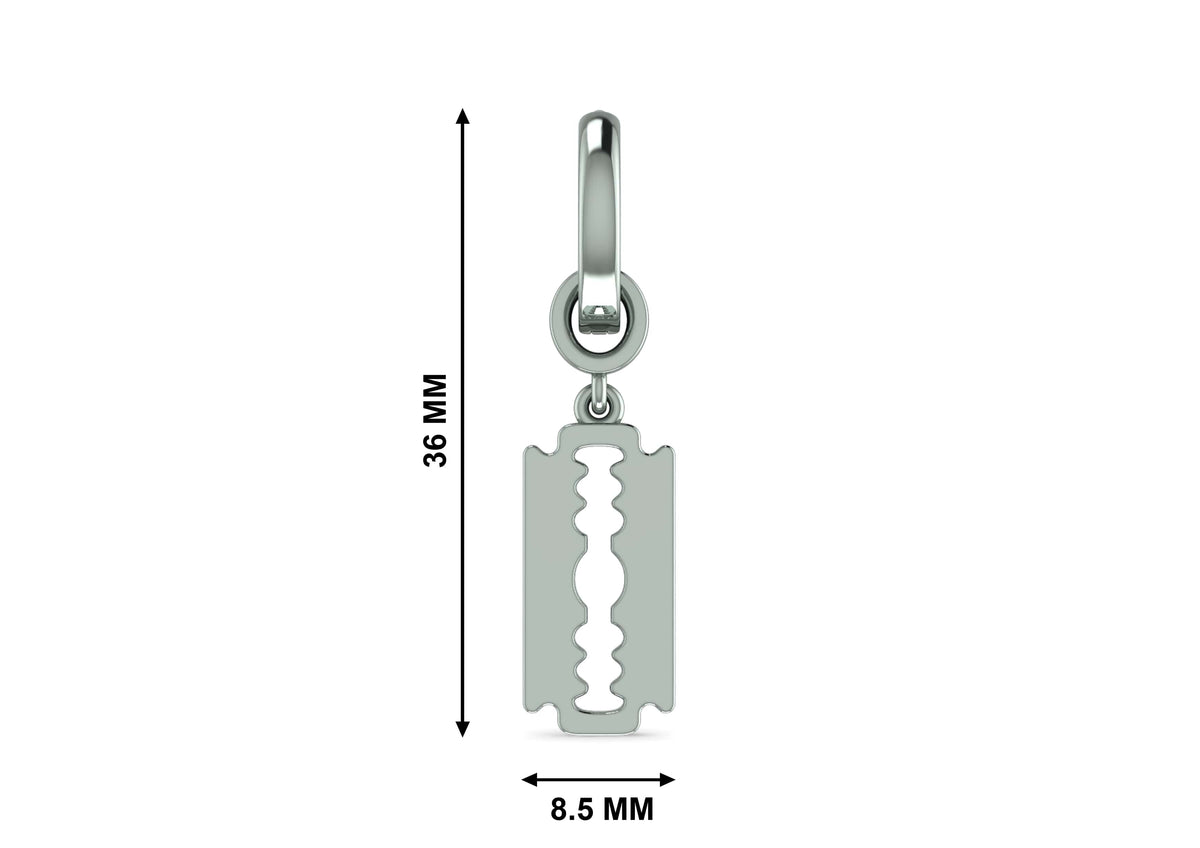 Razor Blade Drop Earring For Men By Orionz Jewels