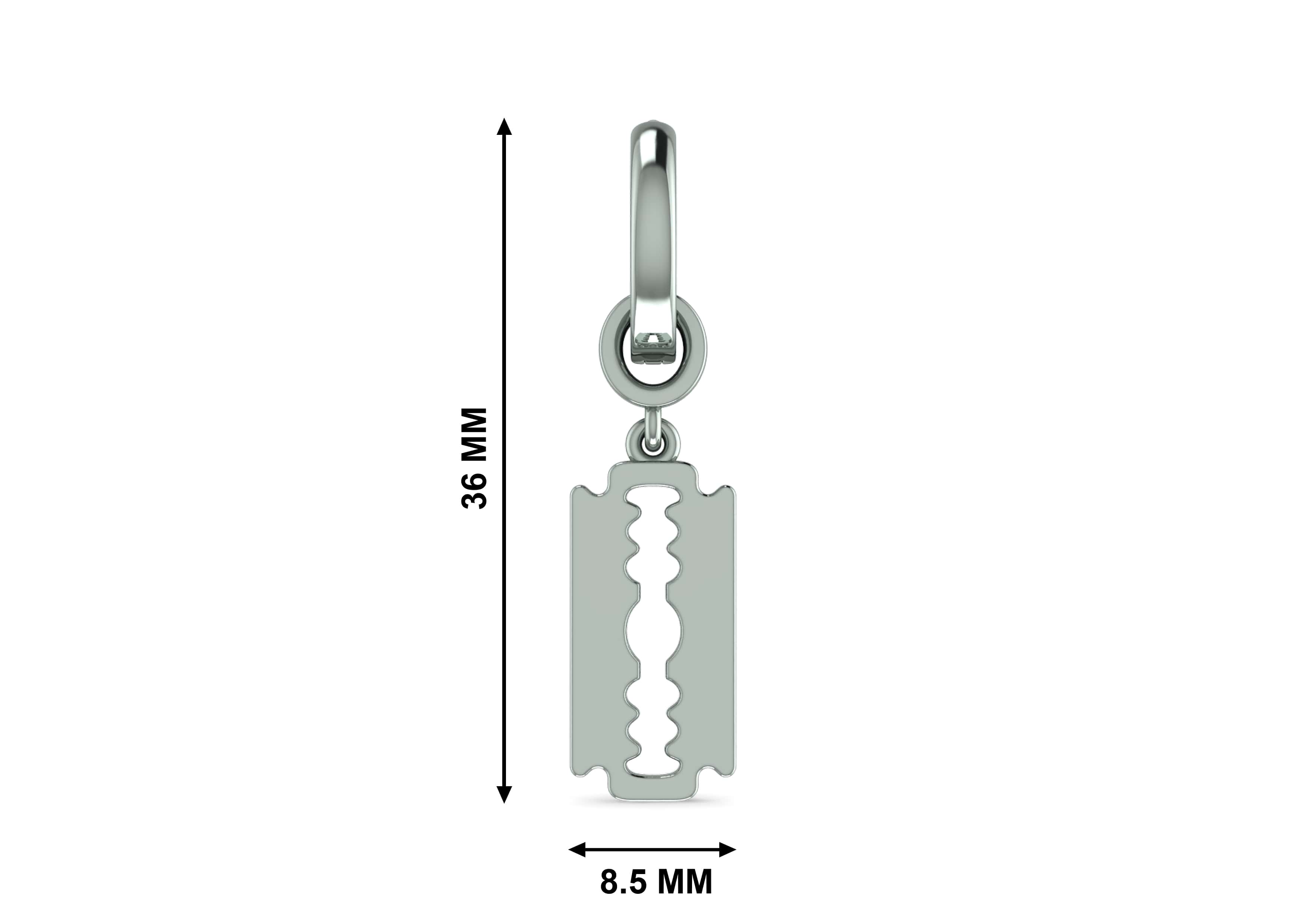 Razor Blade Drop Earring For Men By Orionz Jewels