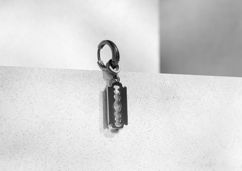 Razor Blade Drop Earring For Men By Orionz Jewels