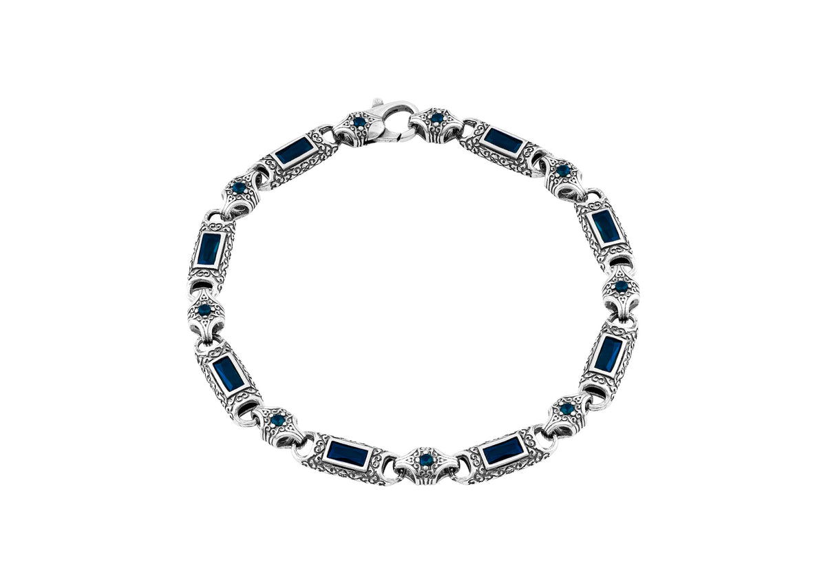 Regal Prism Bracelet For Men In Blue Stone By Orionz Jewels