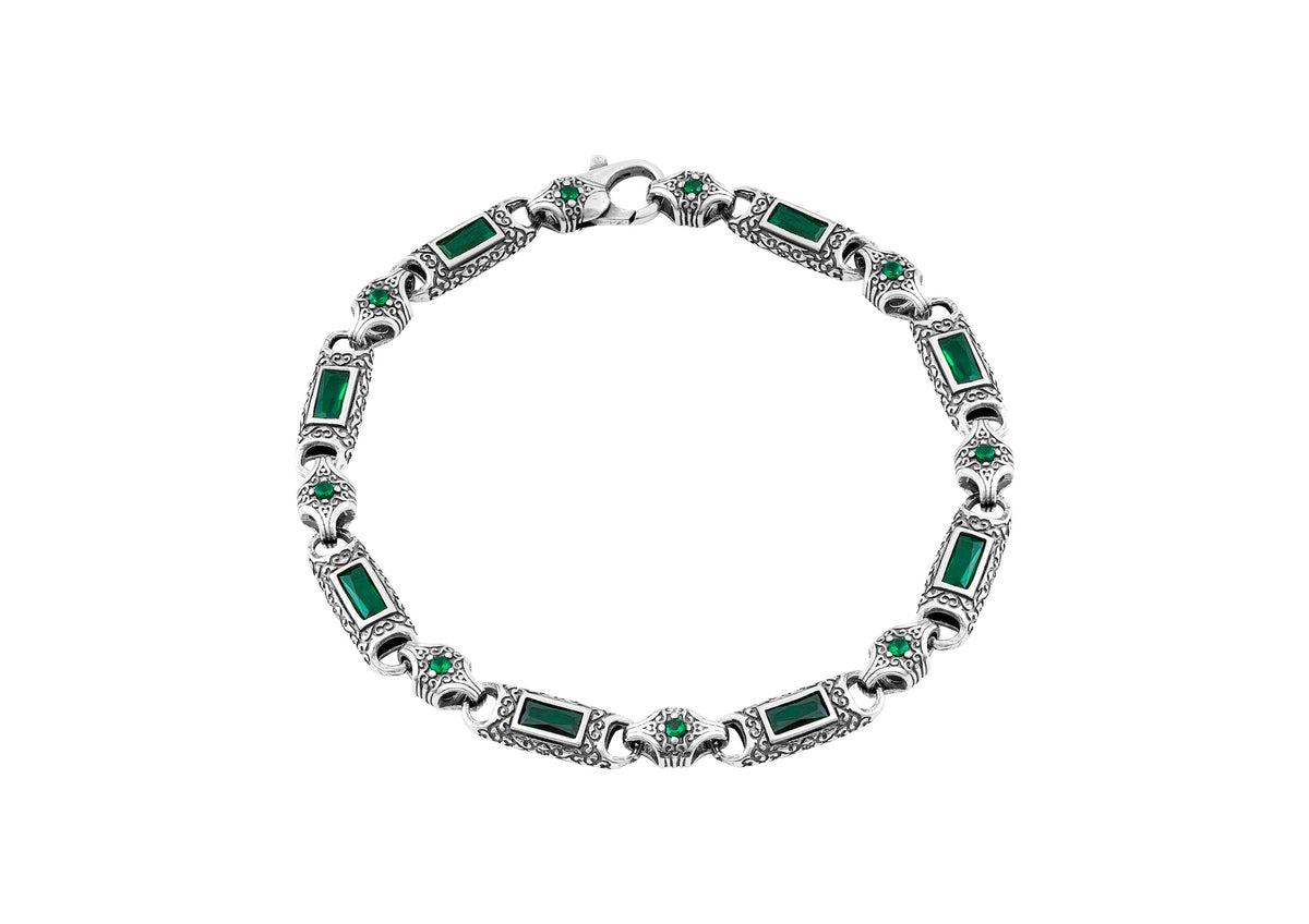 Regal Prism Bracelet For Men In Green Stone By Orionz Jewels