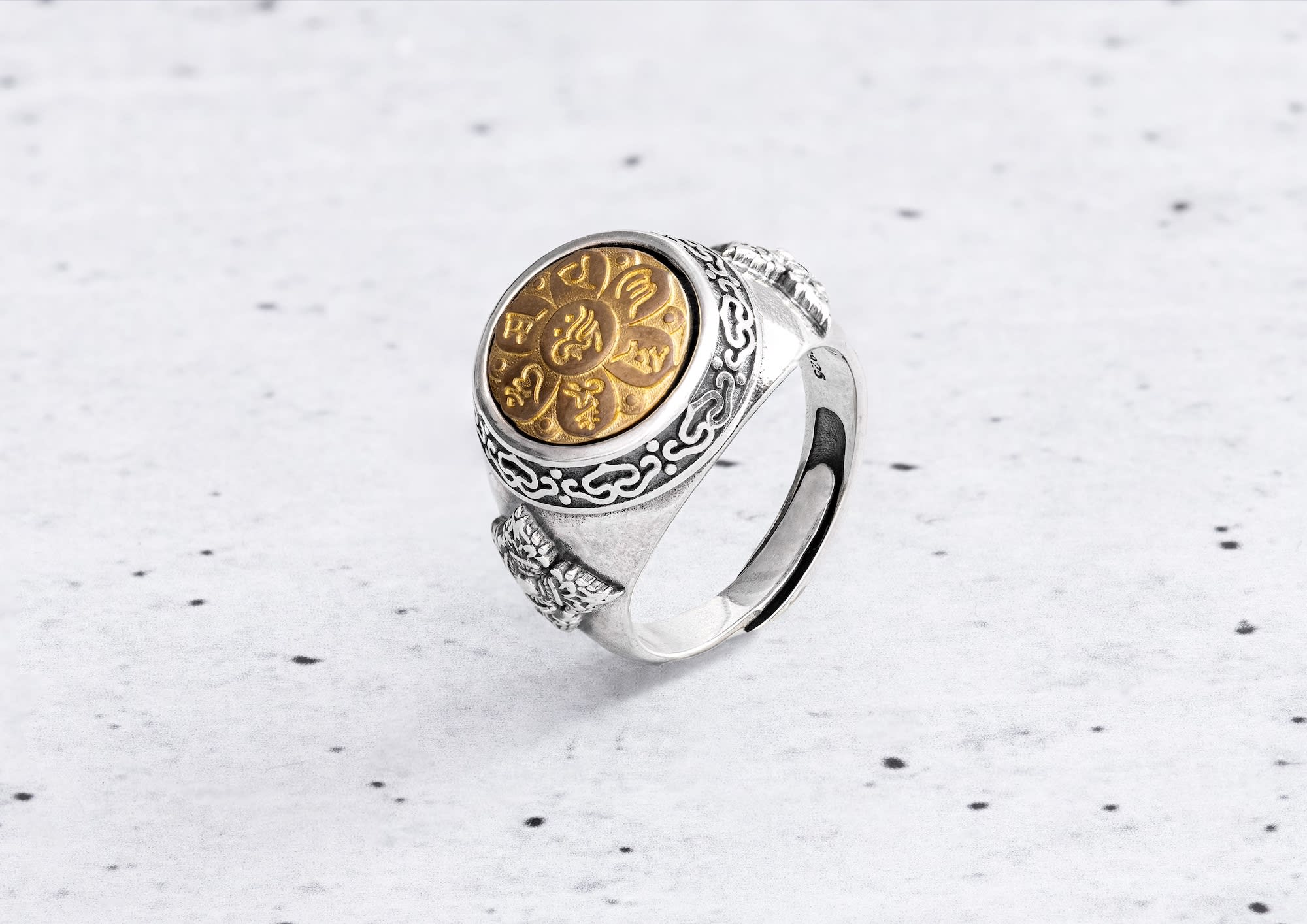 Revolving Ring Silver Revolving Chant Men's Silver Ring