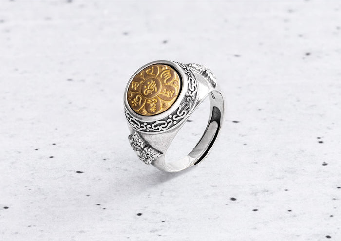 Revolving Chant Mens Silver Ring By Orionz Jewels