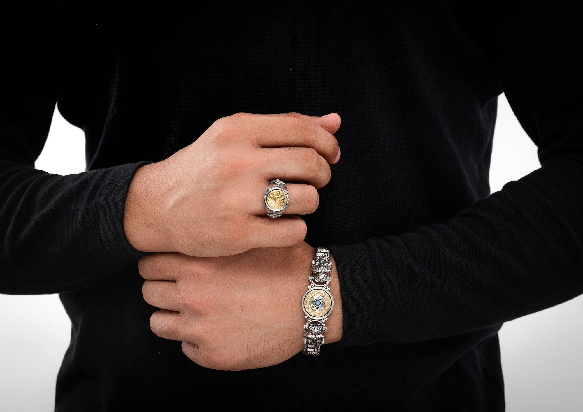 Revolving Ring Silver Revolving Chant Men's Silver Ring