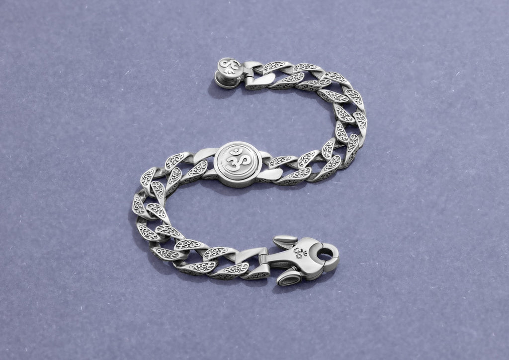Rotating Om Cuban Bracelet By Orionz Jewels