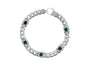 Royal Crest Bracelet For Men In Green Stone