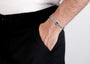 Royal Crest Bracelet For Men In Green Stone
