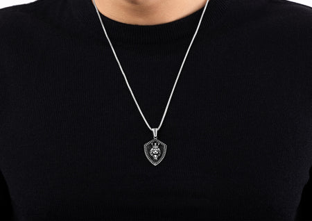 Royal Guardian Lion Shield Pendant And Locket For Men By Orionz Jewels