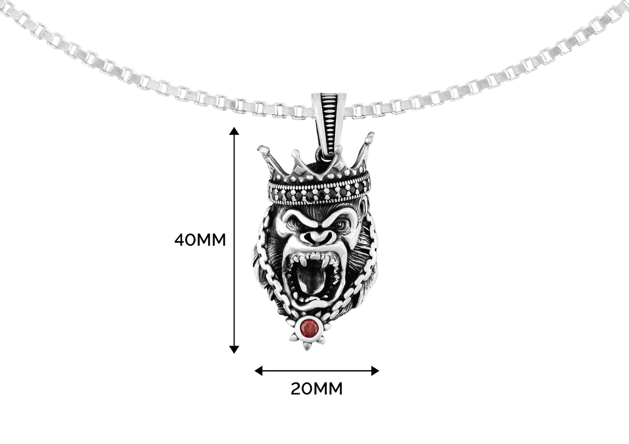 Royal Roar King Kong Silver Pendant And Locket For Men By Orionz Jewels
