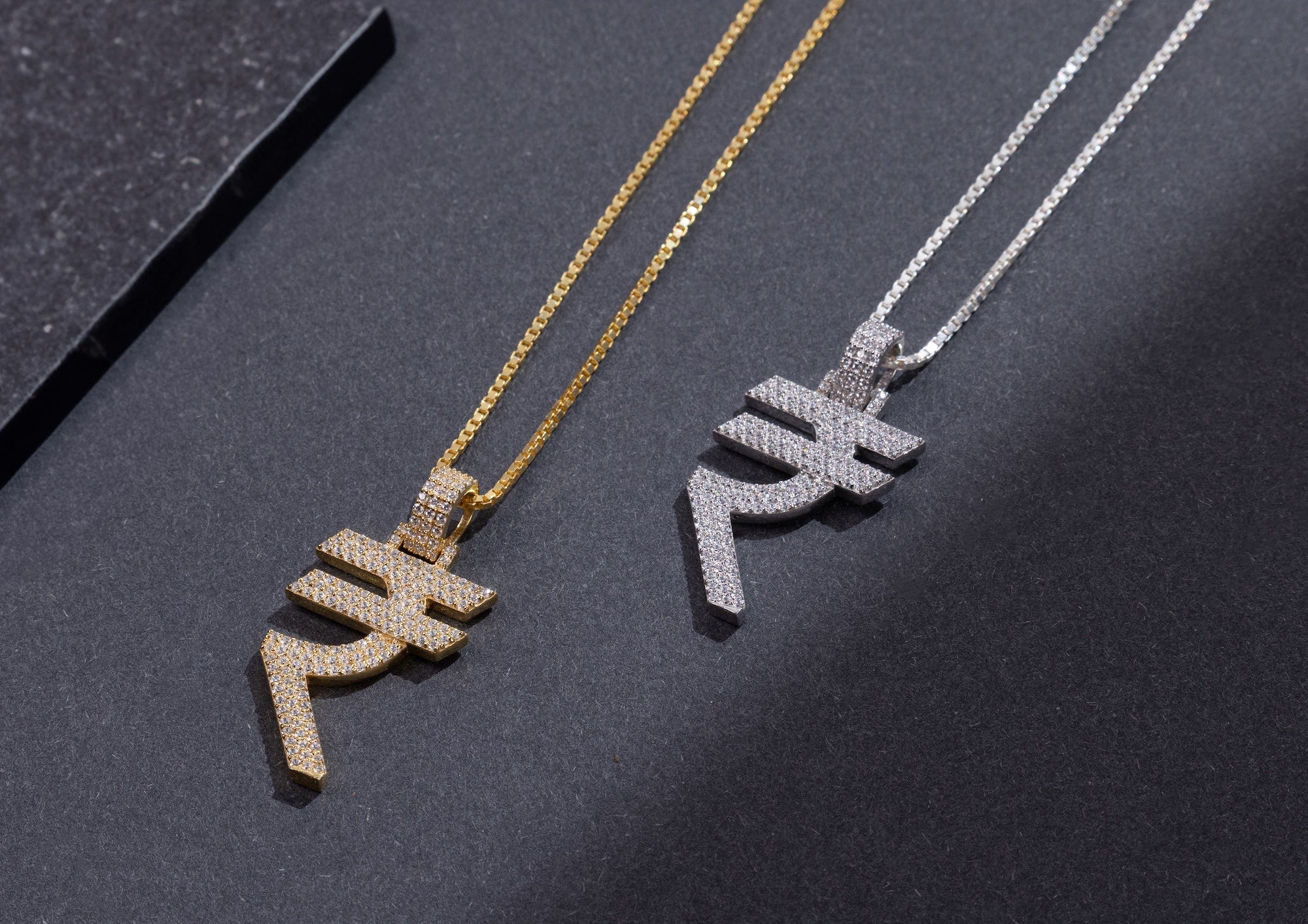 Iced Out MC Stan Rupee Jewellery | Orionz Jewels 925 Silver / 22 Inches / Yellow | Orionz Jewels
