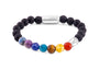 Seven Chakras Lava Stone Bracelet