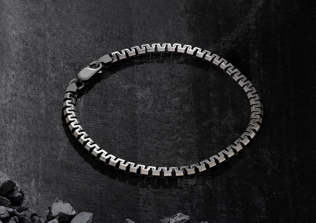 Sleek Ripple Unisex Silver Bracelet By Orionz Jewels