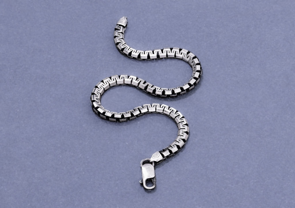 Sleek Ripple Unisex Silver Bracelet By Orionz Jewels