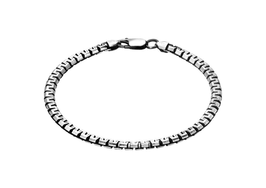 Sleek Ripple Unisex Silver Bracelet By Orionz Jewels