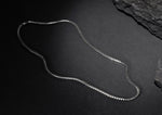 Sleek Ripple Silver Box Chain For Men By Orionz Jewels