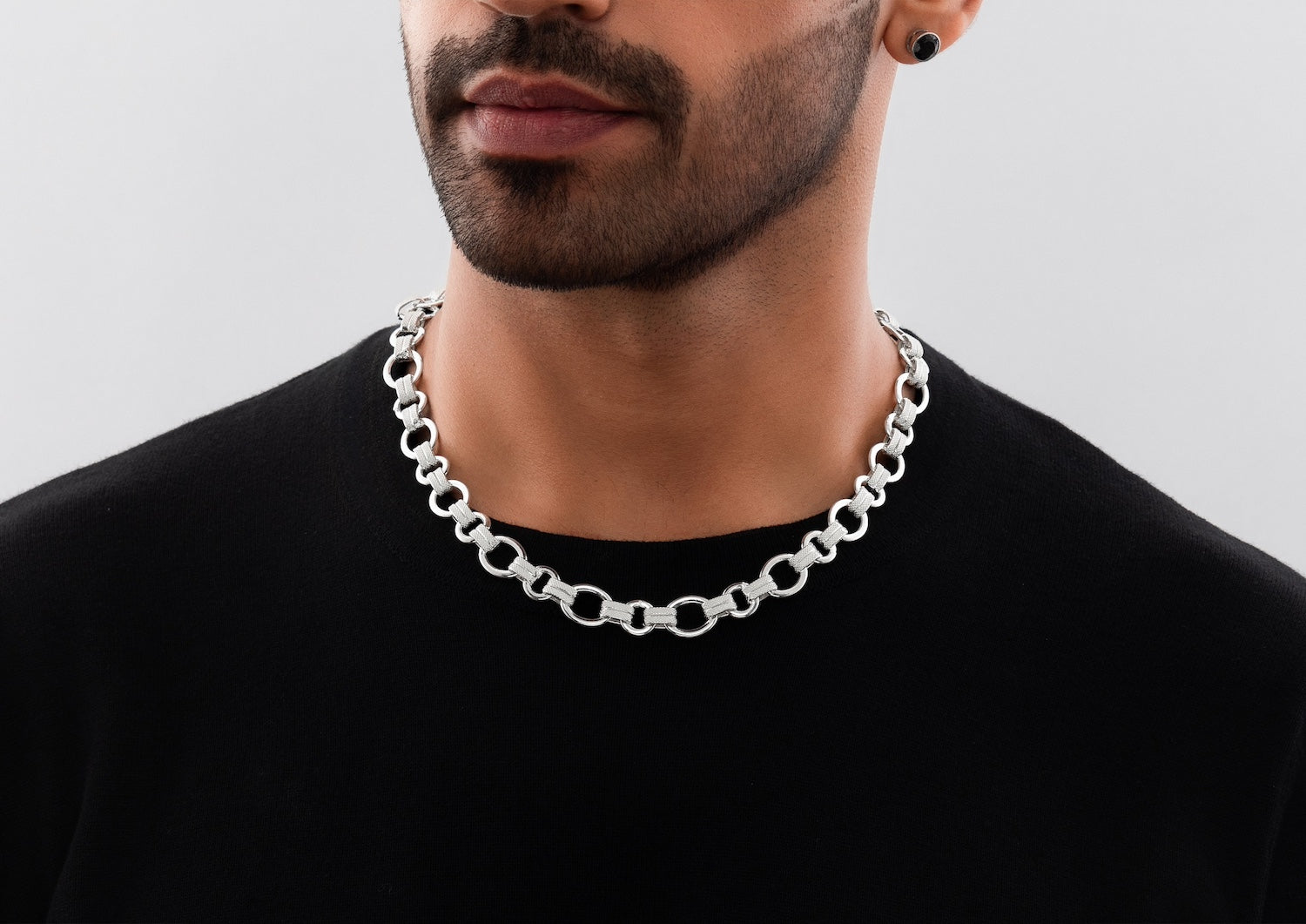 Solid Weave Cable Link Chain For Men By Orionz Jewels