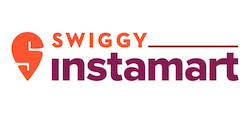 Swiggy Instamart logo with orange and purple colors on a white background
