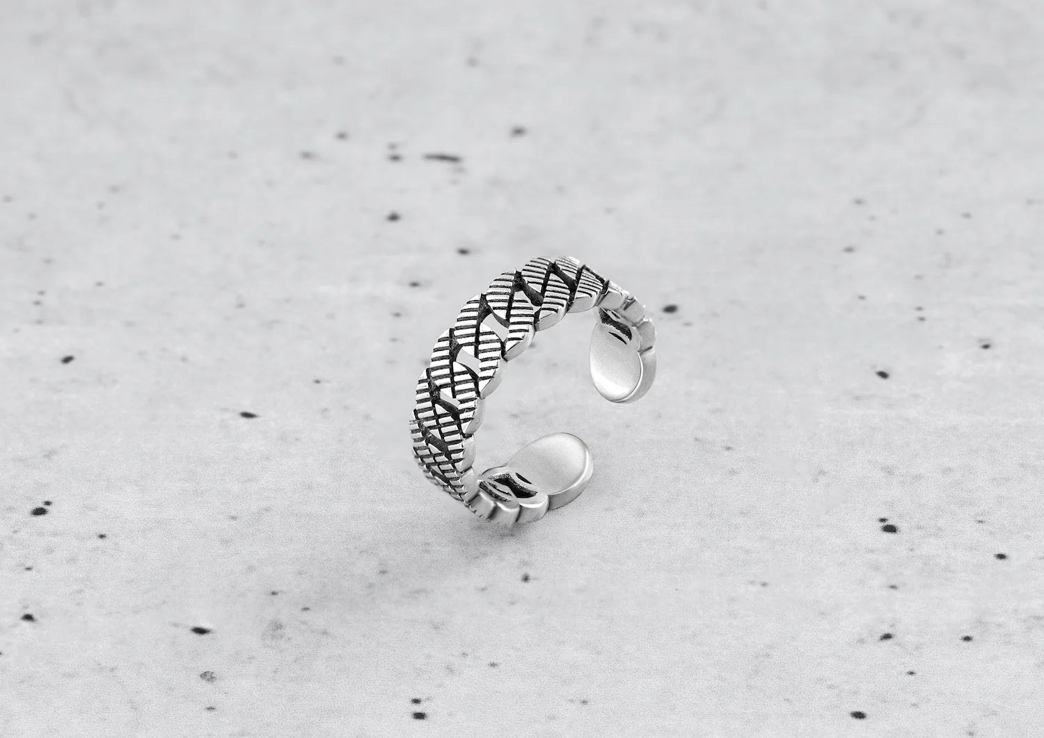 Textured Cuban Ring