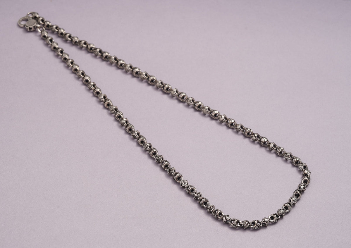 The Modern Monk Oxidised Silver Chain For Men By Orionz Jewels