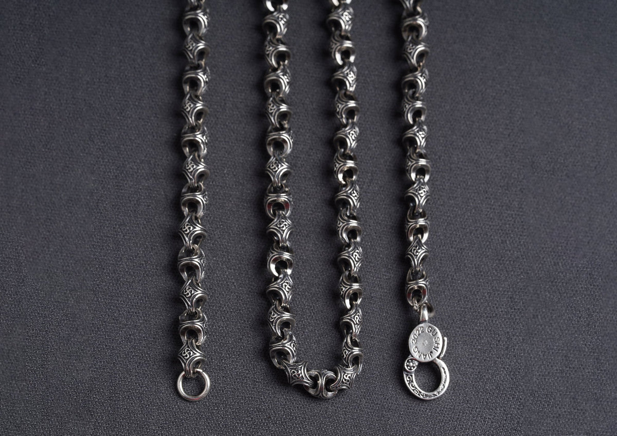 The Modern Monk Oxidised Silver Chain For Men By Orionz Jewels