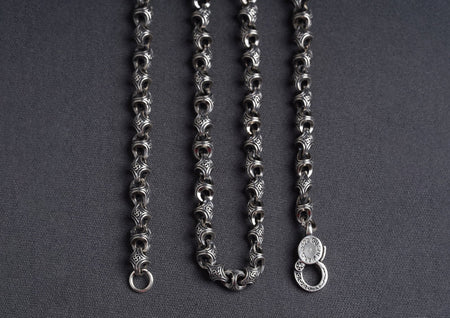 The Modern Monk Oxidised Silver Chain For Men By Orionz Jewels