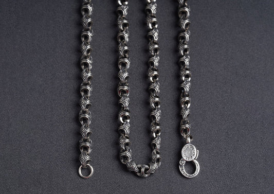 The Modern Monk Oxidised Silver Chain For Men By Orionz Jewels