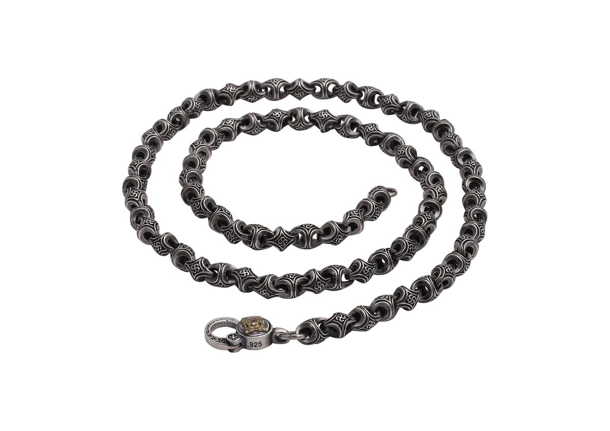 The Modern Monk Oxidised Silver Chain For Men By Orionz Jewels