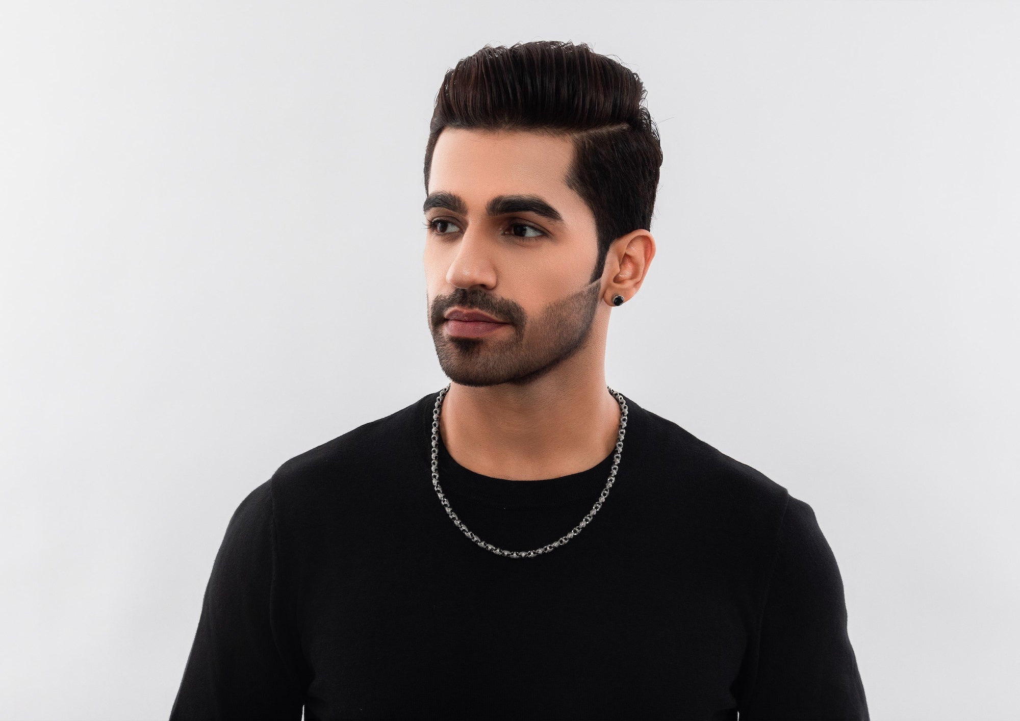 The Modern Monk Oxidised Silver Chain For Men By Orionz Jewels