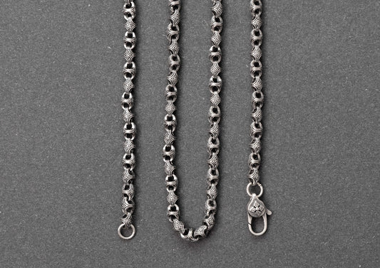 The Modern Monk Oxidised Silver Chain For Men By Orionz Jewels