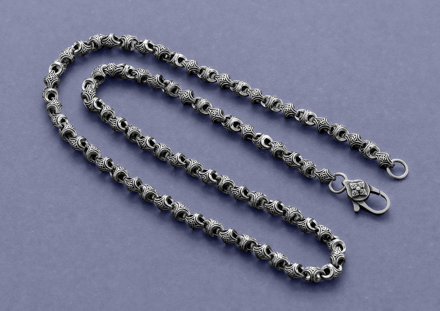 The Modern Monk Oxidised Silver Chain For Men By Orionz Jewels