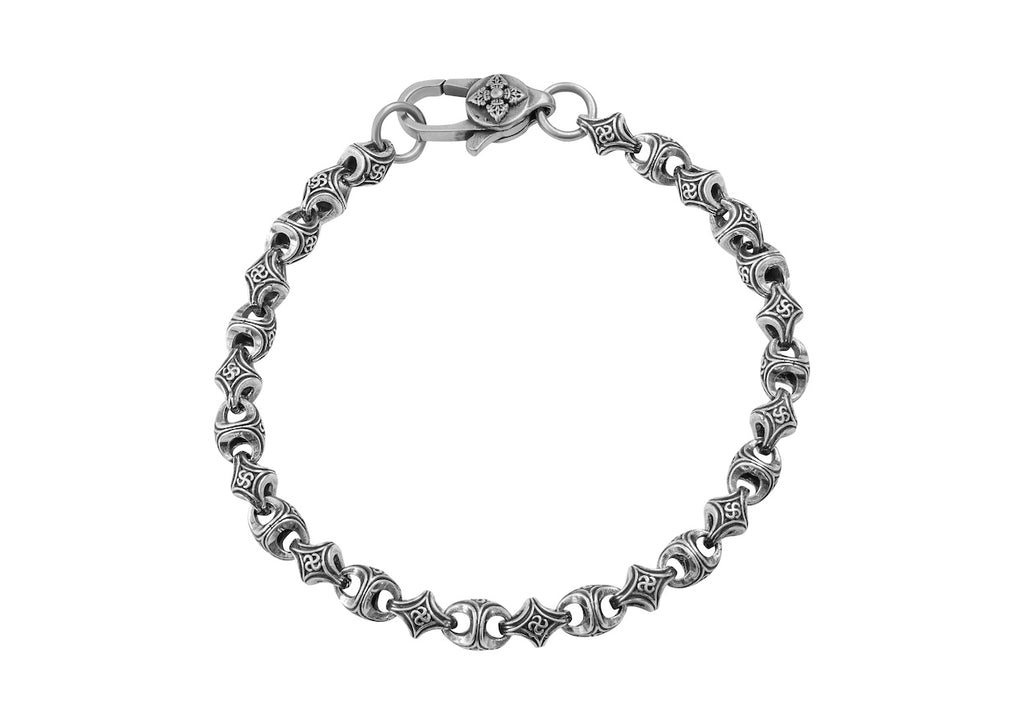 The Modern Monk Oxidised Silver Swastik Bracelet For Men By Orionz Jewels