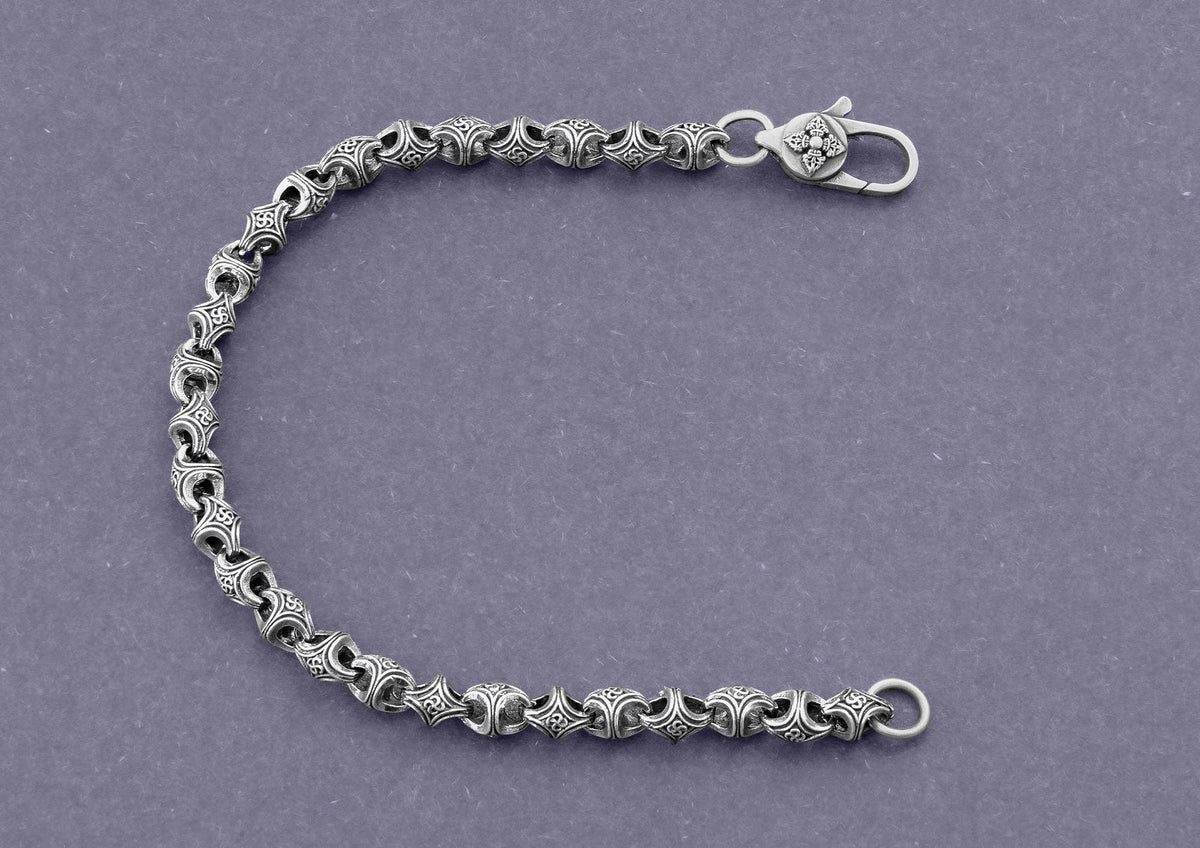The Modern Monk Oxidised Silver Swastik Bracelet For Men By Orionz Jewels
