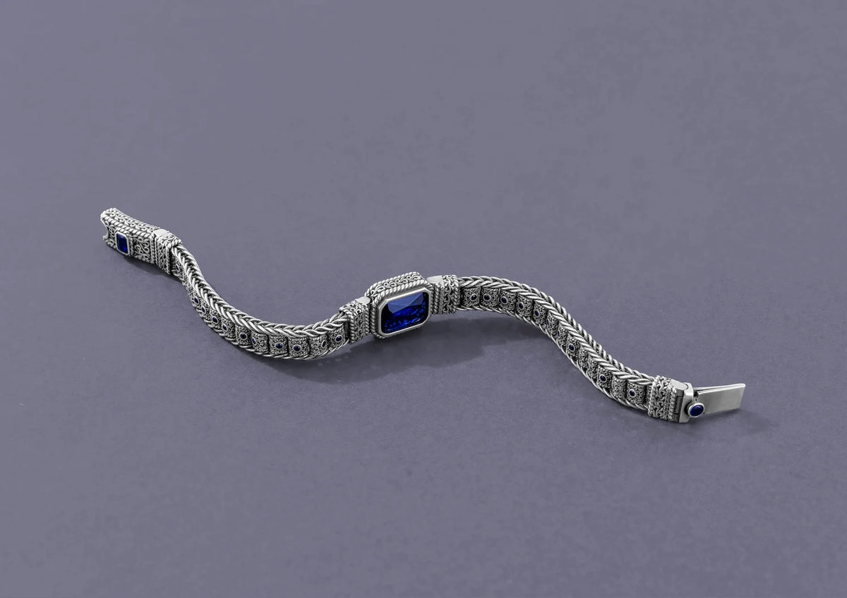 Titan Sapphire Bracelet For Men By Orionz Jewels