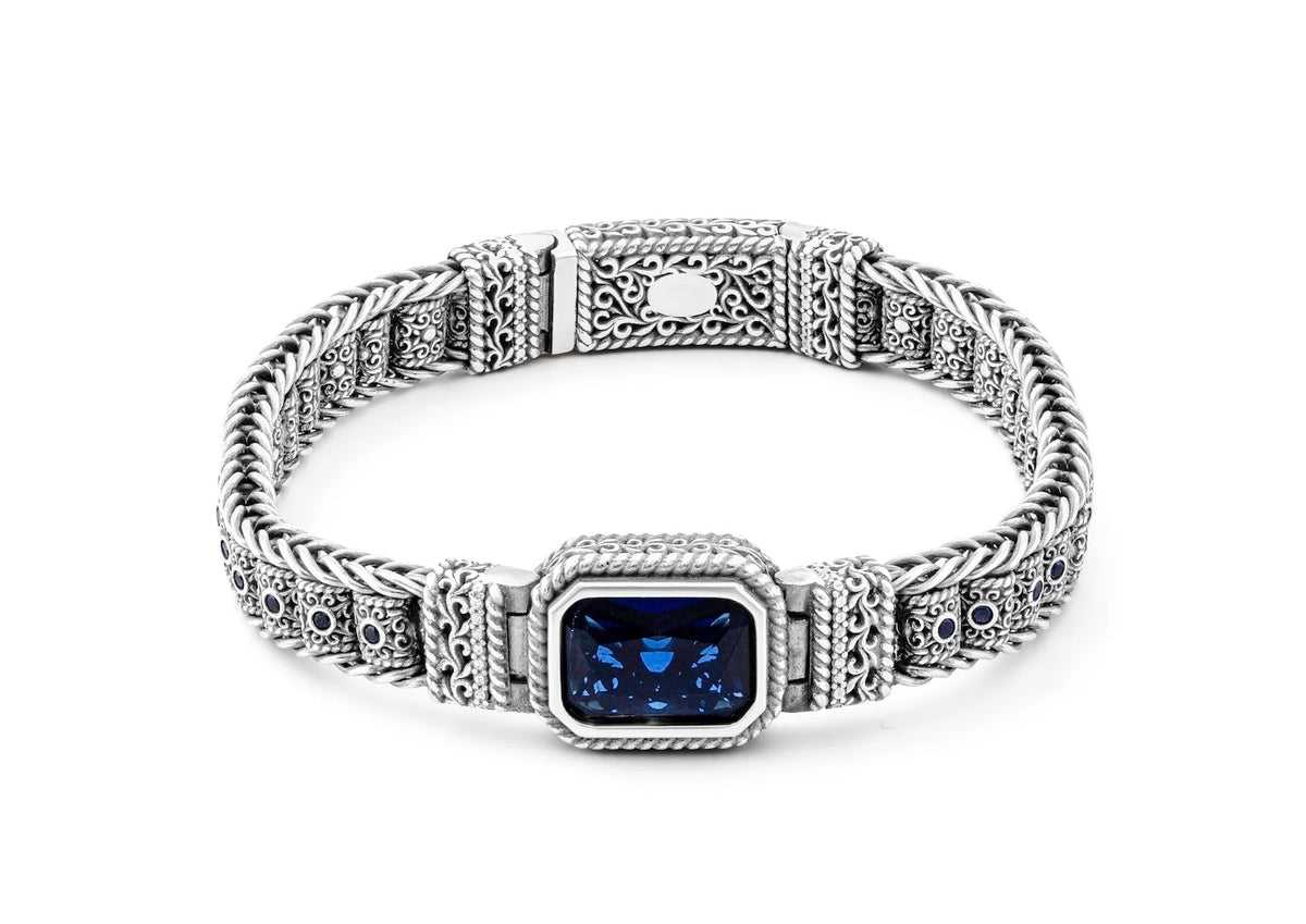 Titan Sapphire Bracelet For Men By Orionz Jewels