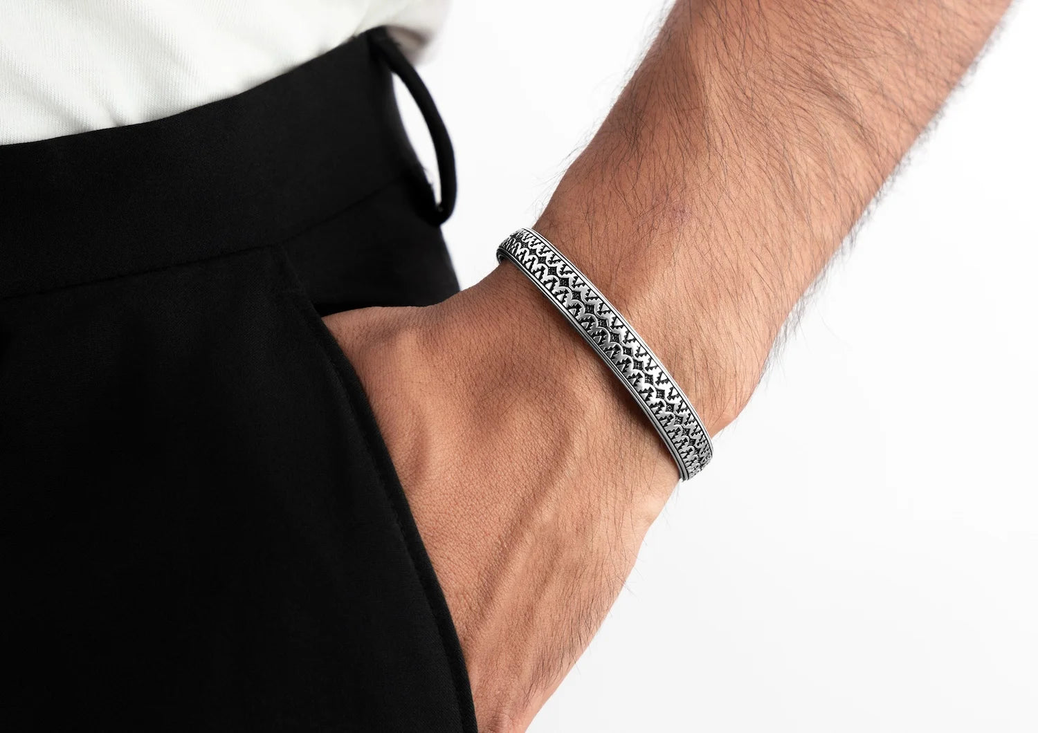 Trident Edge Cuff Bracelet For Men By Orionz Jewels