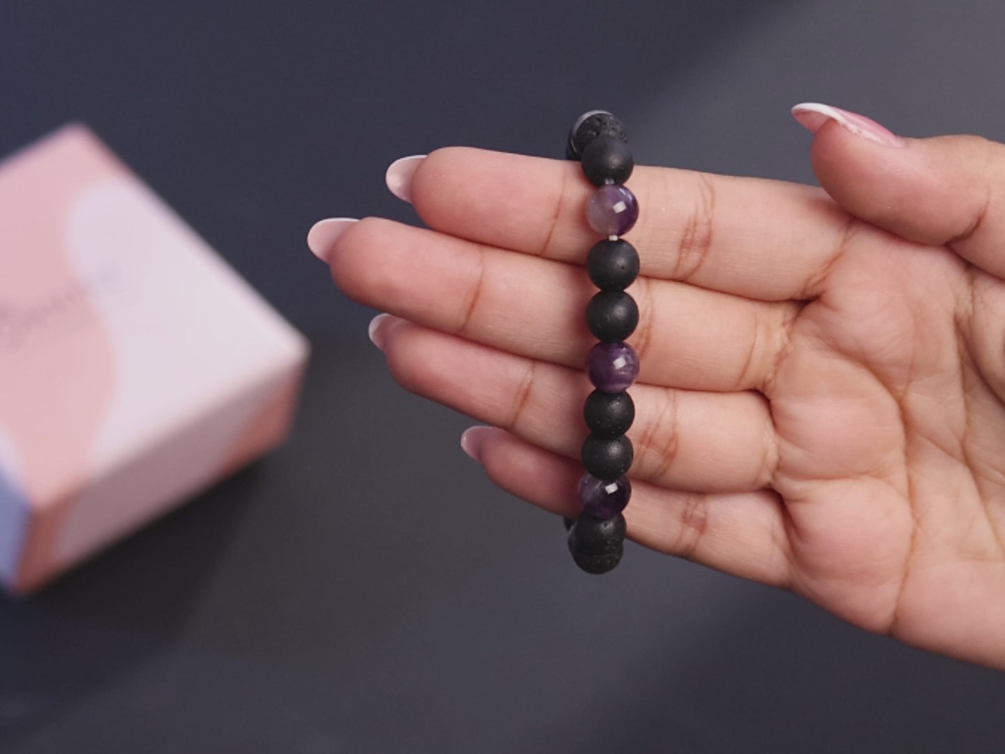 Amethyst & Lava Energy Bracelet