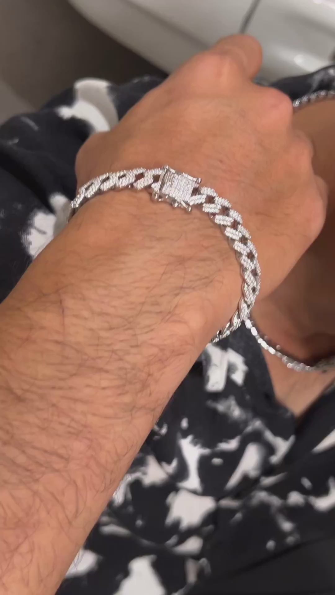 Orionz Iced Out Cuban Link Bracelet For Men
