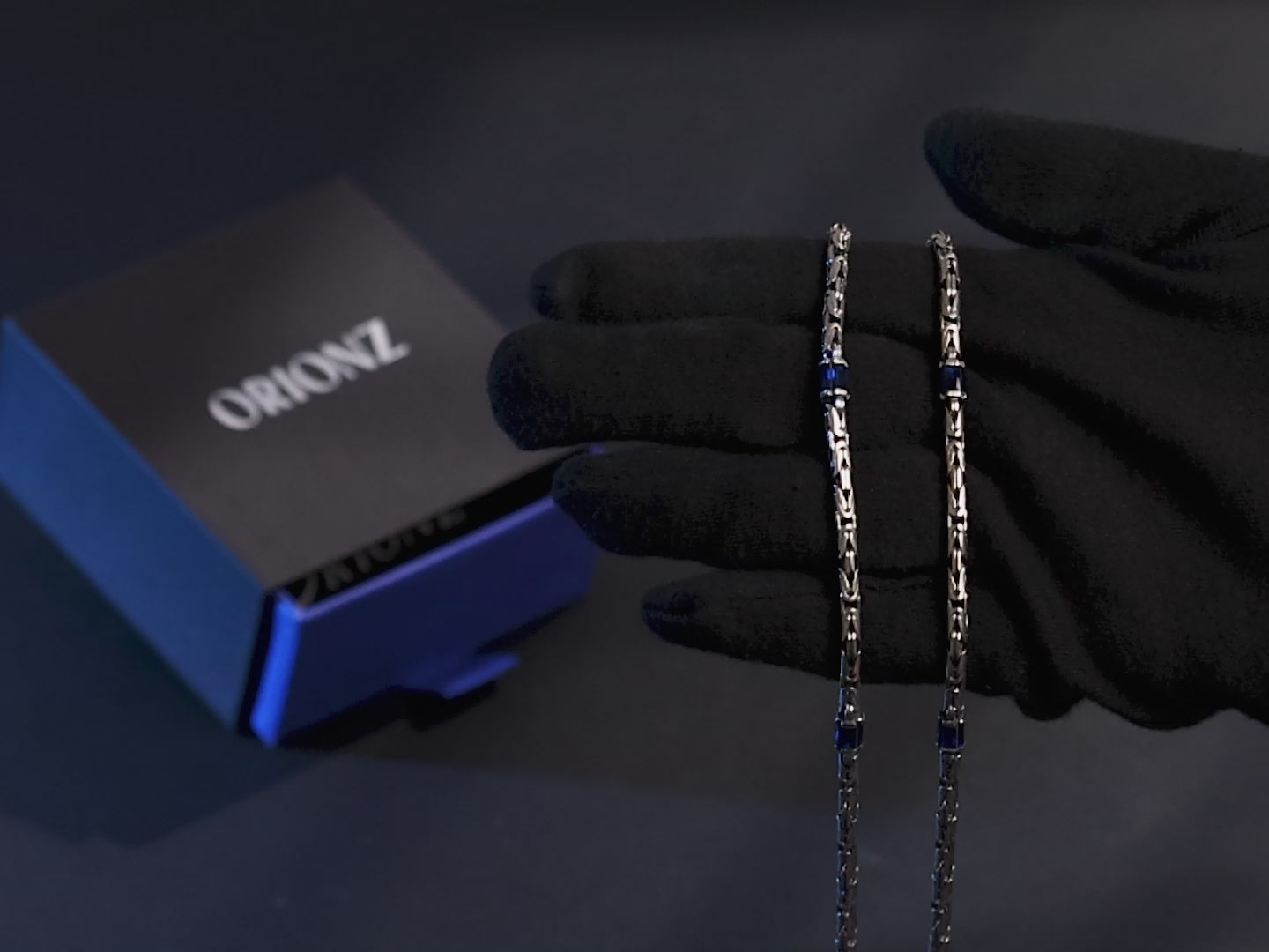Indigo Crown Link Chain For Men By Orionz Jewels