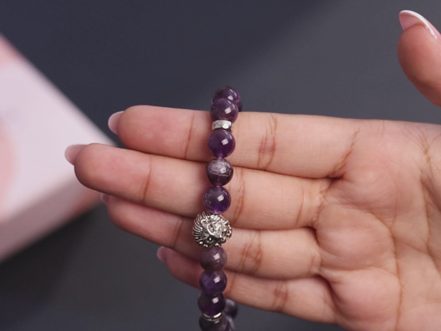 Amethyst Lion Magnetic Bracelet